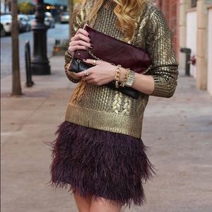 Club Monaco Rahma ostrich feather sample skirt